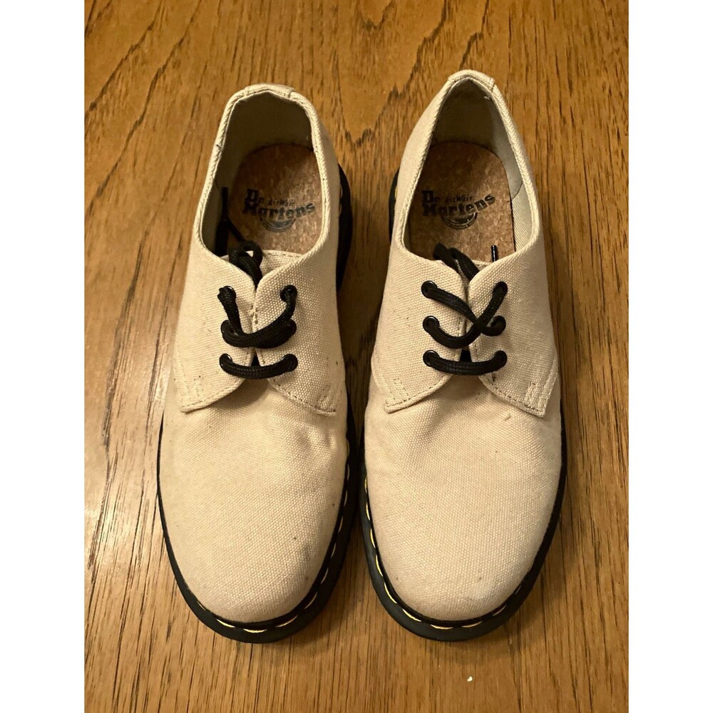 Dr. Martens 1461 Men’s Beige Canvas Lace-Up Oxford Shoes US 7 UK 6 EU 39
